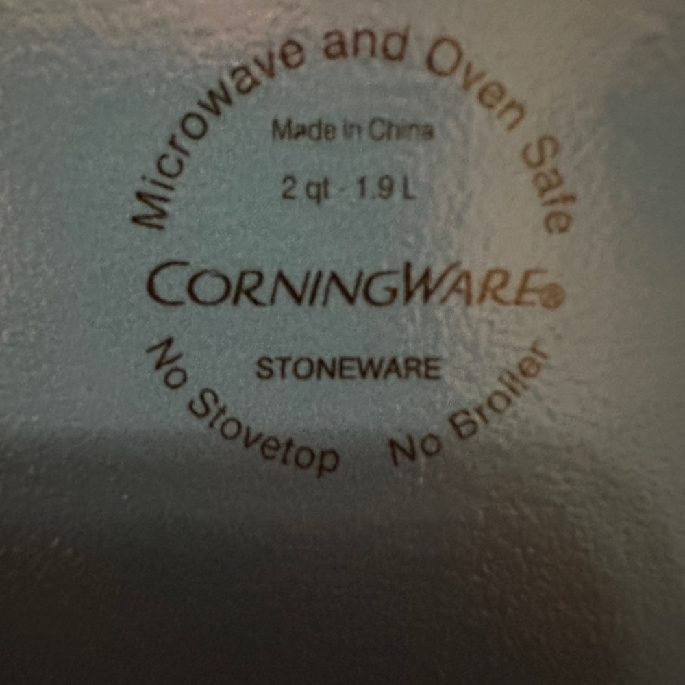 CorningWare Creations Stoneware Blue 2 Qt Oval Covered Casserole Dish w/Handles - Picture 5 of 7